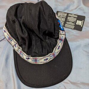 KAVU Trailrunner Black Strap Cap Nylon Hat Unisex Made In USA Size S NEW!